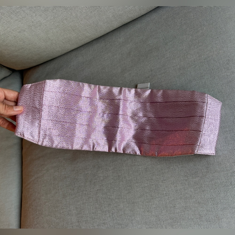 Iridescent Baby Pink Vintage 80’s Mel Howard cummerbund